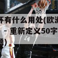 看欧洲杯有什么用处(欧洲杯的意义何在？- 重新定义50字以内的新标题)